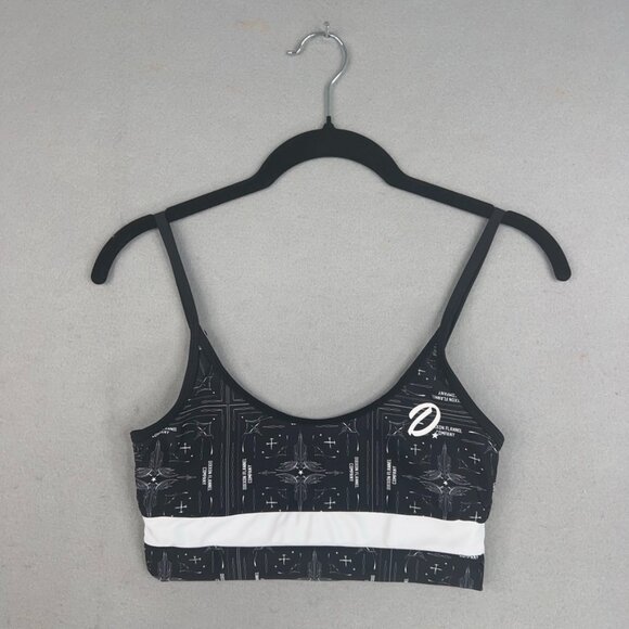 Dixxon Bikini Top Medium Black White Bandana Full Coverage Sport Lined Swim - Picture 2 of 11